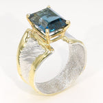 14K Gold & Crystalline Silver London Blue Topaz Ring - 35947-Shelli Kahl-Renee Taylor Gallery