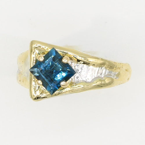 14K Gold & Crystalline Silver London Blue Topaz Ring - 35948-Shelli Kahl-Renee Taylor Gallery