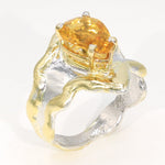 14K Gold & Crystalline Silver Citrine Ring - 35950-Shelli Kahl-Renee Taylor Gallery