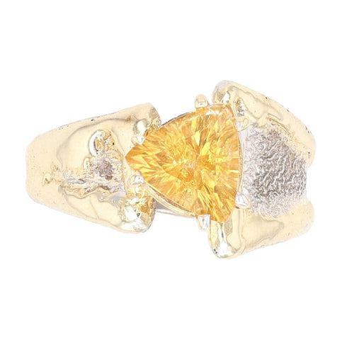 14K Gold & Crystalline Silver Citrine Ring - 35951-Shelli Kahl-Renee Taylor Gallery