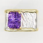 14K Gold & Crystalline Silver Amethyst Ring - 35954-Shelli Kahl-Renee Taylor Gallery