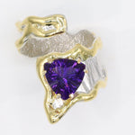 14K Gold & Crystalline Silver Amethyst Ring - 35955-Shelli Kahl-Renee Taylor Gallery