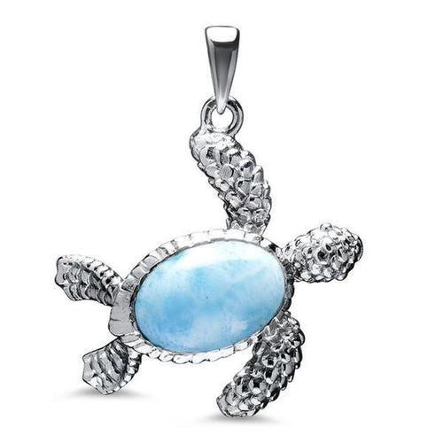 Turtle Necklace - Nturt00-ch-Marahlago Larimar-Renee Taylor Gallery