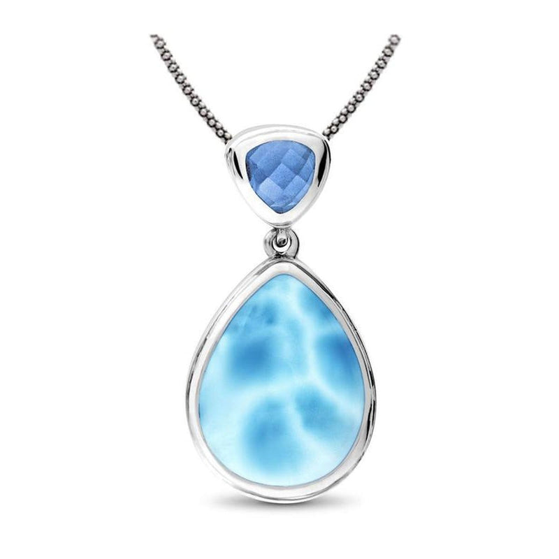 Ilona Necklace - Nilon01-00-Marahlago Larimar-Renee Taylor Gallery