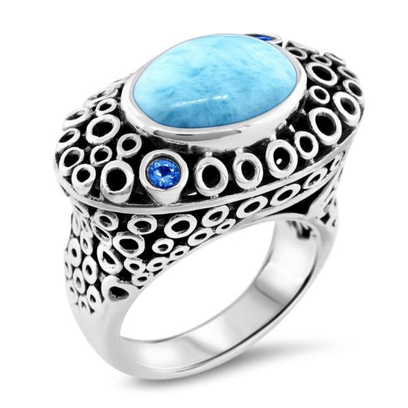 Imani Ring - Riman00-00-Marahlago Larimar-Renee Taylor Gallery