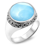 Tonela Ladies Ring - Rtone01-00-Marahlago Larimar-Renee Taylor Gallery