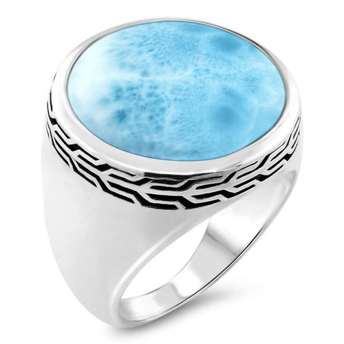 Tonela Men's Ring - Rtone00-00-Marahlago Larimar-Renee Taylor Gallery