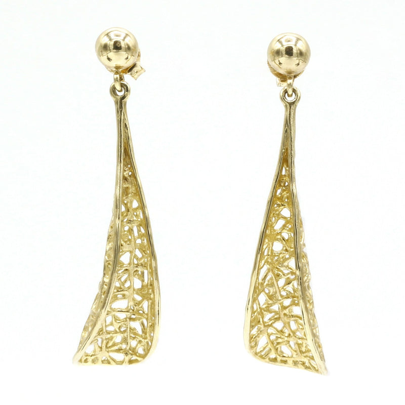 14K Yellow Gold Earrings - 197+Q-Y-Leon Israel Designs-Renee Taylor Gallery