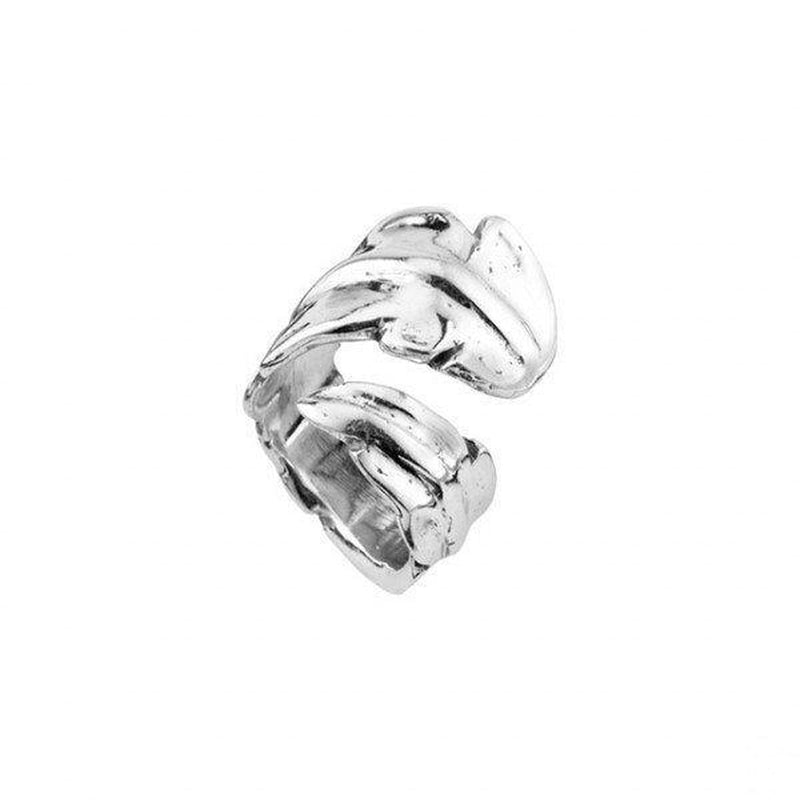 Feather Sterling Silver Plated Ring - ANI0580MTL000-UNO de 50-Renee Taylor Gallery