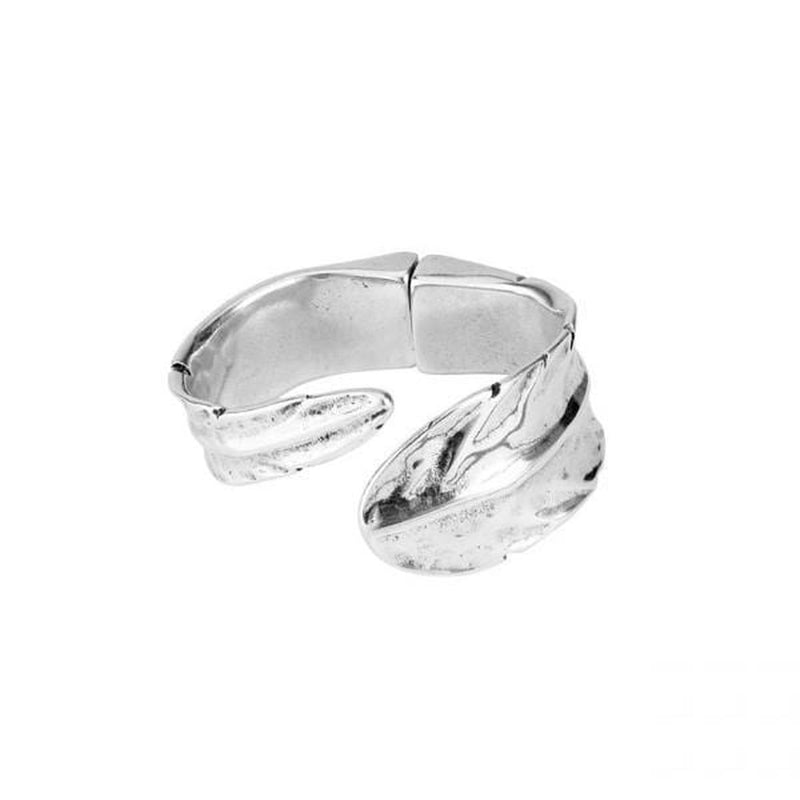 Feather Sterling Silver Plated Bracelet - PUL1782MTL0000M-UNO de 50-Renee Taylor Gallery