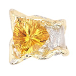 14K Gold & Crystalline Silver Citrine Ring - 37182-Shelli Kahl-Renee Taylor Gallery