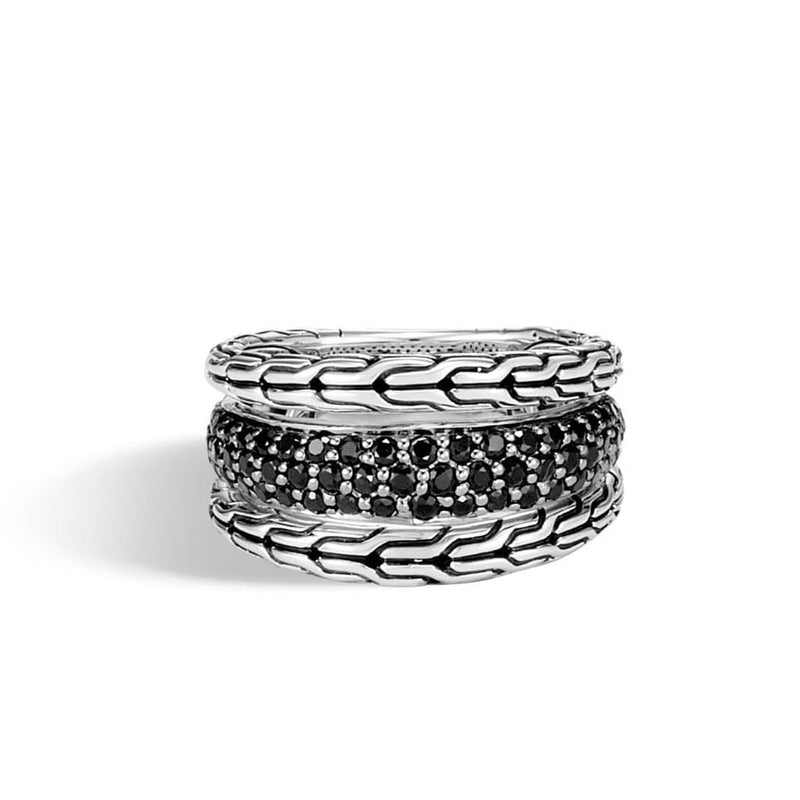 Classic Chain Black Sapphire & Spinel Ring - RBS9996984BLSBN-John Hardy-Renee Taylor Gallery