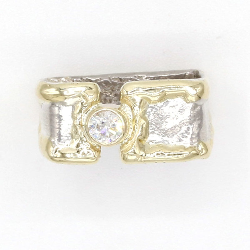 14K Gold & Crystalline Silver Diamond Ring - 37384-Shelli Kahl-Renee Taylor Gallery
