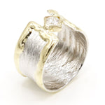 14K Gold & Crystalline Silver Diamond Ring - 37386-Fusion Designs-Renee Taylor Gallery