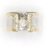 14K Gold & Crystalline Silver Diamond Ring - 37386-Fusion Designs-Renee Taylor Gallery