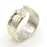 14K Gold & Crystalline Silver Diamond Ring - 37389-Shelli Kahl-Renee Taylor Gallery