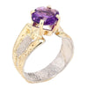 14K Gold & Crystalline Silver Amethyst Ring - 37391-Shelli Kahl-Renee Taylor Gallery