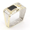 14K Gold & Crystalline Silver Diamond & Onyx Ring - 37394-Shelli Kahl-Renee Taylor Gallery