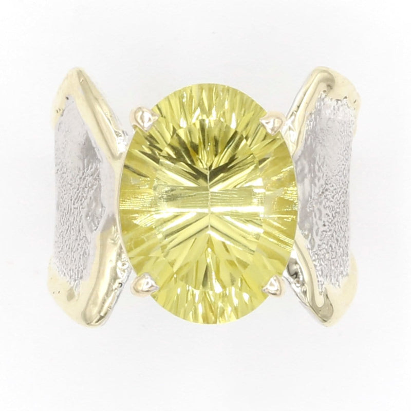 14K Gold & Crystalline Silver Margarita Quartz Ring - 37395-Shelli Kahl-Renee Taylor Gallery