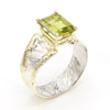 14K Gold & Crystalline Silver Peridot Ring - 37398-Shelli Kahl-Renee Taylor Gallery