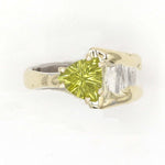 14K Gold & Crystalline Silver Peridot Ring - 37399-Shelli Kahl-Renee Taylor Gallery