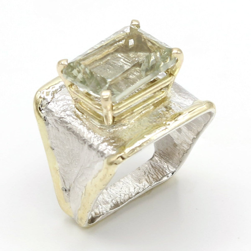 14K Gold & Crystalline Silver Prasiolite Ring - 37401-Shelli Kahl-Renee Taylor Gallery
