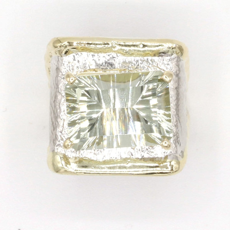 14K Gold & Crystalline Silver Prasiolite Ring - 37401-Shelli Kahl-Renee Taylor Gallery