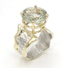 14K Gold & Crystalline Silver Prasiolite Ring - 37402-Shelli Kahl-Renee Taylor Gallery