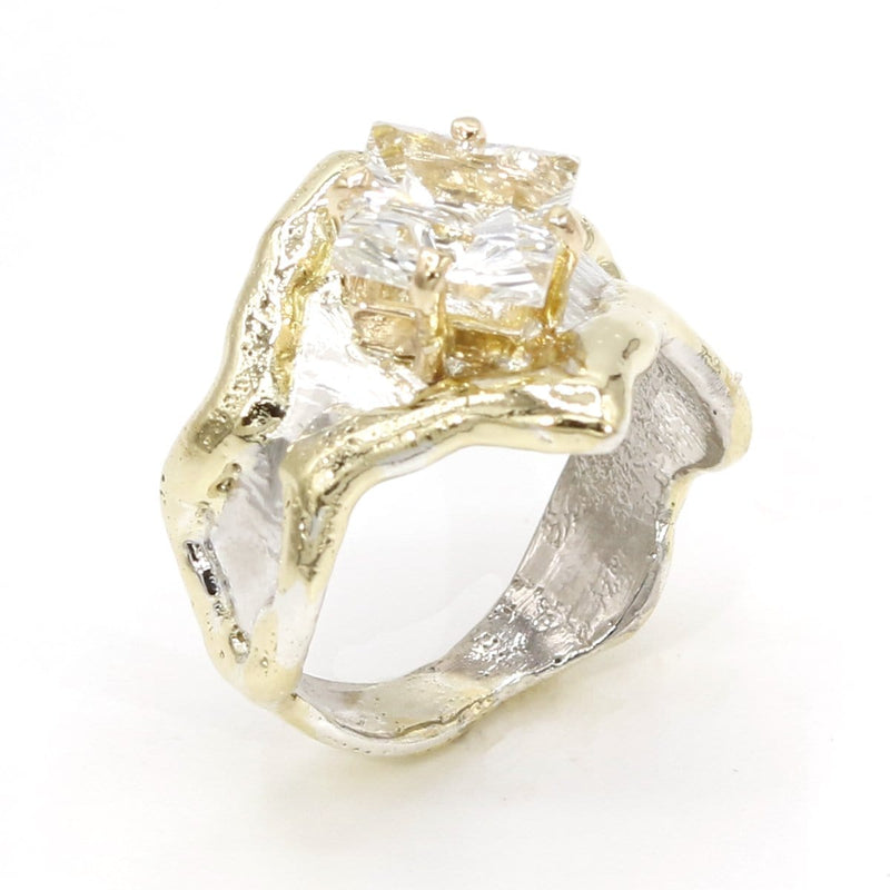14K Gold & Crystalline Silver White Topaz Ring - 37405-Shelli Kahl-Renee Taylor Gallery