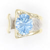 14K Gold & Crystalline Silver Blue Topaz Ring - 37406-Shelli Kahl-Renee Taylor Gallery