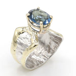 14K Gold & Crystalline Silver London Blue Topaz Ring - 37409-Shelli Kahl-Renee Taylor Gallery