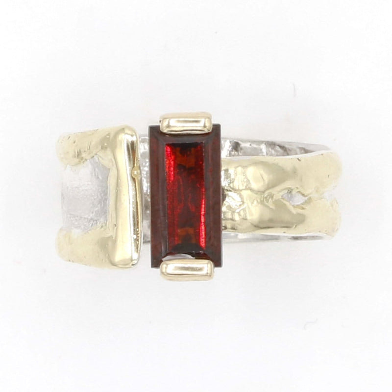 14K Gold & Crystalline Silver Garnet Ring - 37411-Shelli Kahl-Renee Taylor Gallery