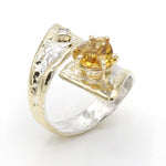 14K Gold & Crystalline Silver Diamond & Citrine Ring - 37414-Shelli Kahl-Renee Taylor Gallery