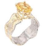 14K Gold & Crystalline Silver Citrine Ring - 37415-Shelli Kahl-Renee Taylor Gallery