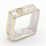 14K Gold & Crystalline Silver Diamond Ring - 37428-Shelli Kahl-Renee Taylor Gallery