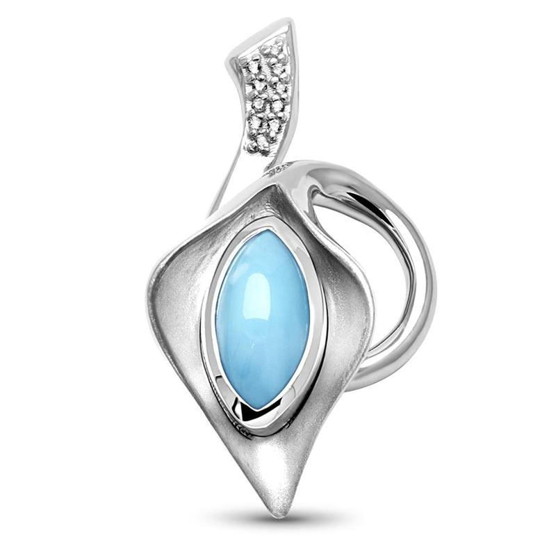 Calla Lily White Sapphire Necklace - Ncall00-00-Marahlago Larimar-Renee Taylor Gallery