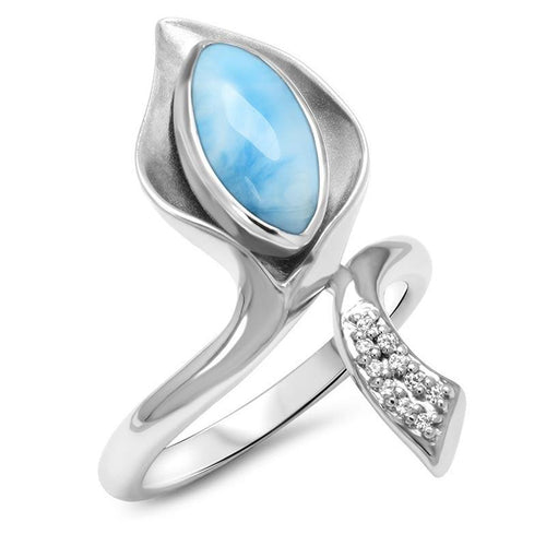 Calla White Sapphire Ring - Rcall00-00-Marahlago Larimar-Renee Taylor Gallery
