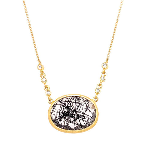 Marika Diamond, Quartz & 14k Gold Necklace - M6881-Marika-Renee Taylor Gallery