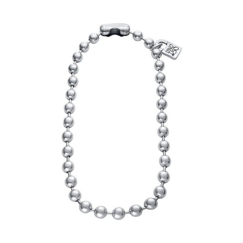 Sterling Silver Plated Bead Necklace - COL1390MTL0000U-UNO de 50-Renee Taylor Gallery