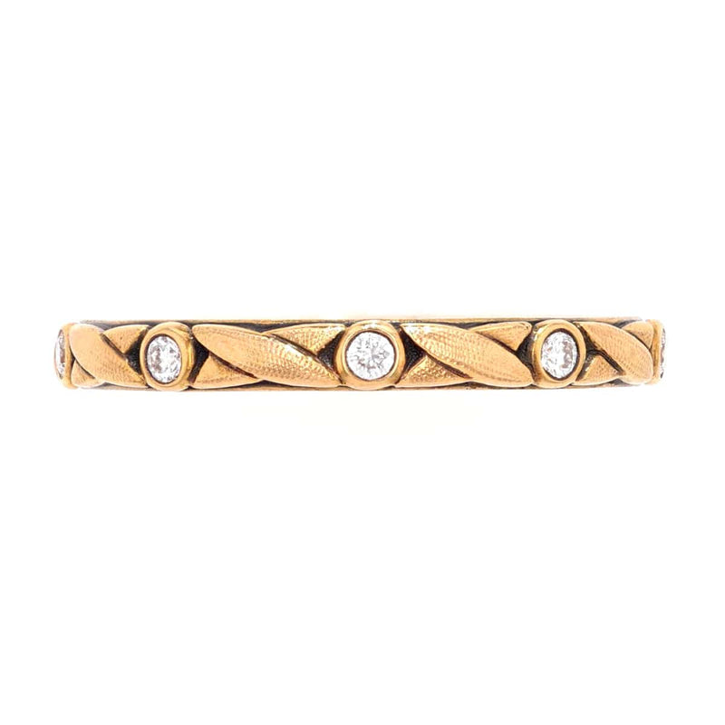 18K Rose Gold "Crisscross" Diamond Band - R-121R-Alex Sepkus-Renee Taylor Gallery