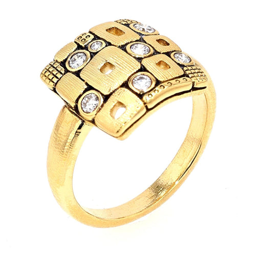 18K "Square Windows" Diamond Dome Band Ring - R-158D-Alex Sepkus-Renee Taylor Gallery