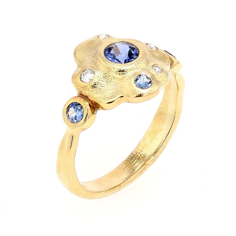 18K Dawn Blue Sapphire & Diamond Ring - R-219S-Alex Sepkus-Renee Taylor Gallery