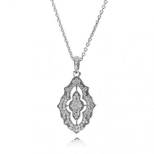 Sparkling Lace Clear Cubic Zirconia Necklace - 390362CZ-90-Pandora-Renee Taylor Gallery