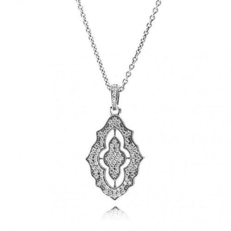 Sparkling Lace Clear Cubic Zirconia Necklace - 390362CZ-90-Pandora-Renee Taylor Gallery