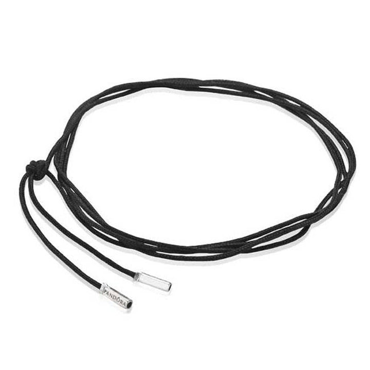 Leather Strap Silver Necklace - 390954-100-Pandora-Renee Taylor Gallery
