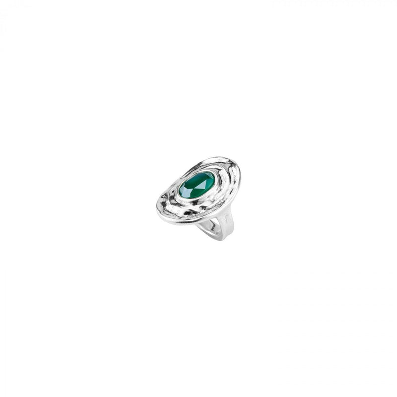 Teotl Sterling Silver Plated Ring - ANI0588VRDMTL-UNO de 50-Renee Taylor Gallery