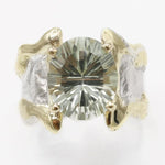 14K Gold & Crystalline Silver Prasiolite Ring - 40330-Shelli Kahl-Renee Taylor Gallery