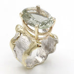 14K Gold & Crystalline Silver Prasiolite Ring - 40331-Shelli Kahl-Renee Taylor Gallery