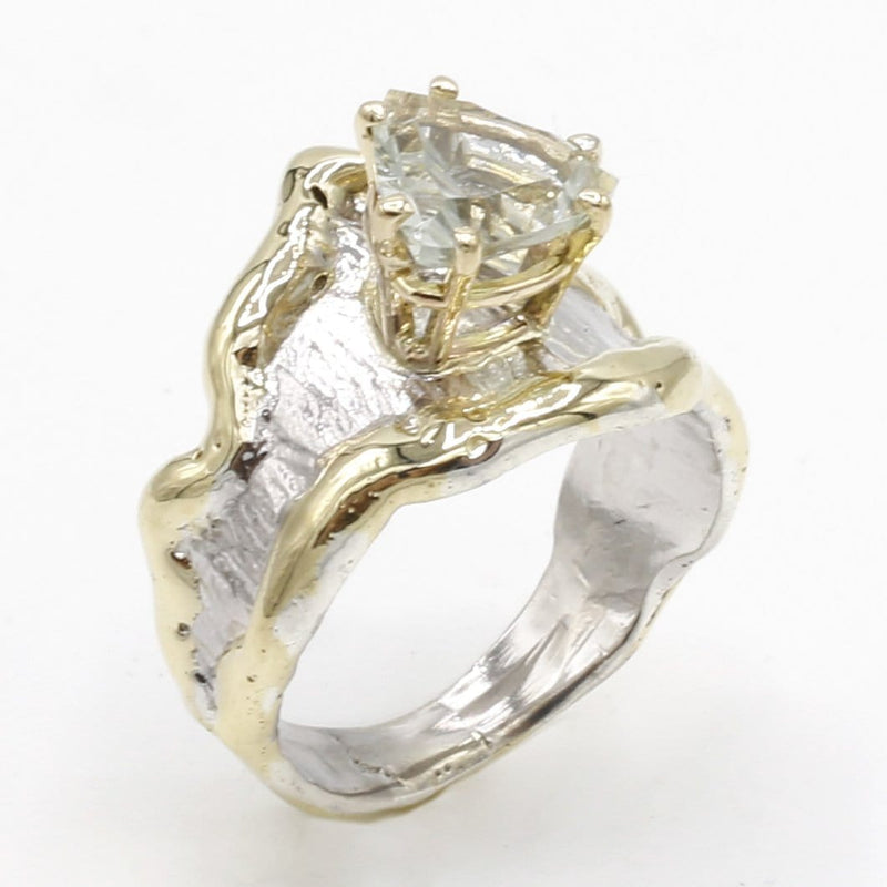 14K Gold & Crystalline Silver Prasiolite Ring - 40333-Shelli Kahl-Renee Taylor Gallery