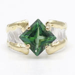 14K Gold & Crystalline Silver Rainforest Green Topaz Ring - 40338-Shelli Kahl-Renee Taylor Gallery